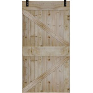 Modern Rustic British Brace Plank Door with Hardware Kit 2100mm x 920mm Including 2000mm Rail System
