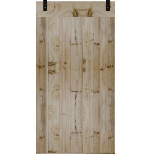 Modern Plank Barn Door with Hardware Kit Including 2000mm Rail System