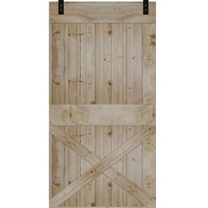 Sliding Wood Barn Door with Half X-Brace Design and Hardware Kit 2100mm x 920mm Including 2000mm Rail System