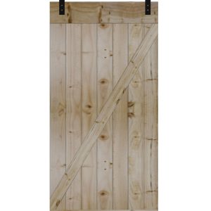 Z-Brace Plank Barn Door with Hardware Kit Including 2000mm Rail System